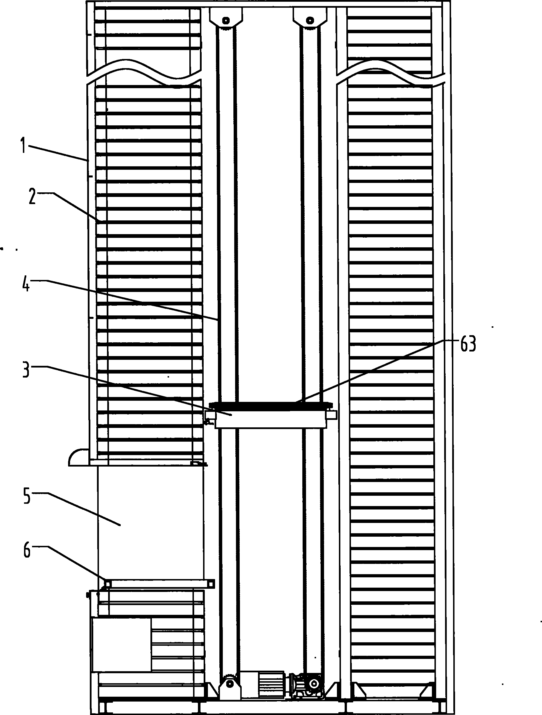 Vertical lifting container