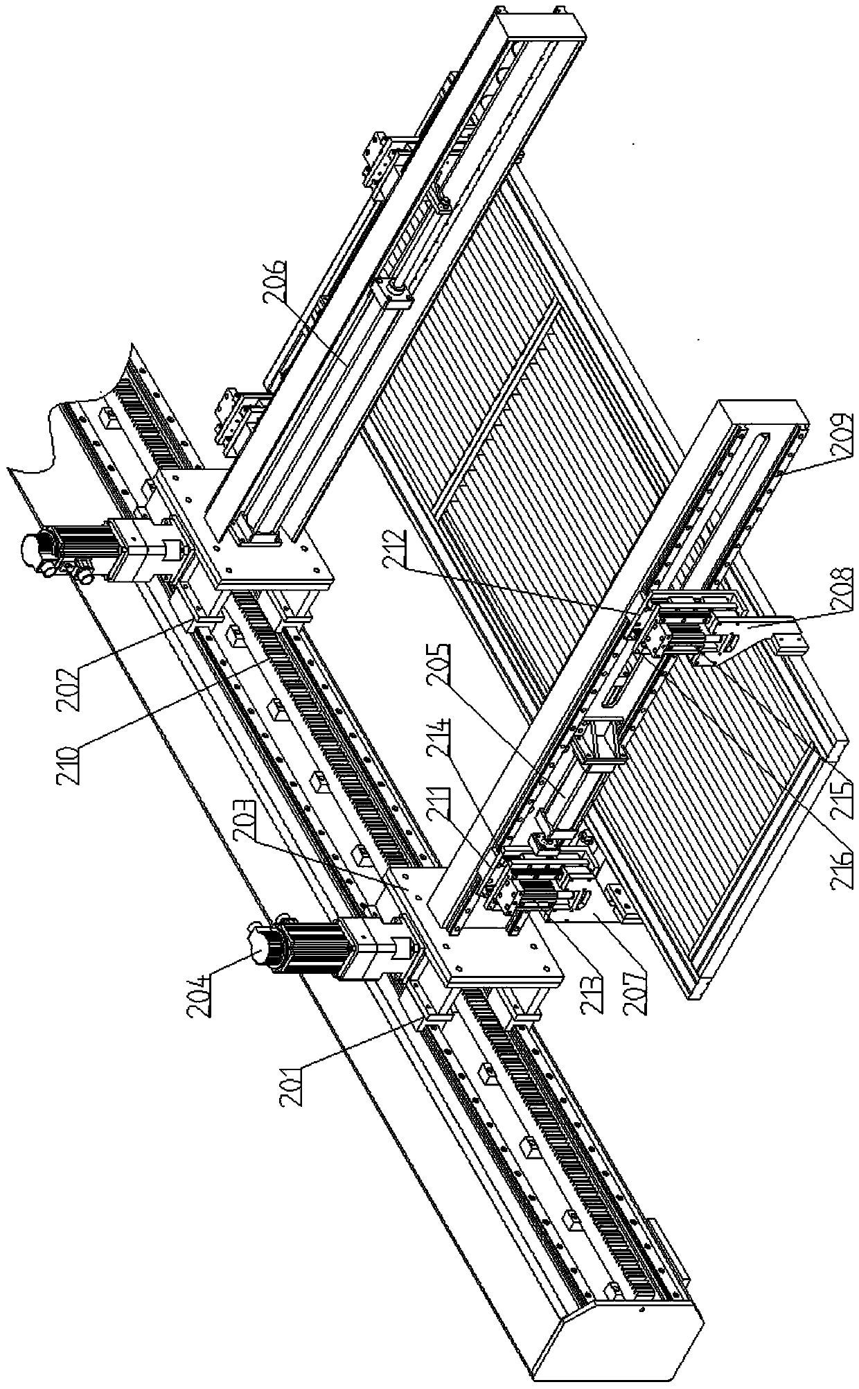 Automatic production line for wooden door veneering