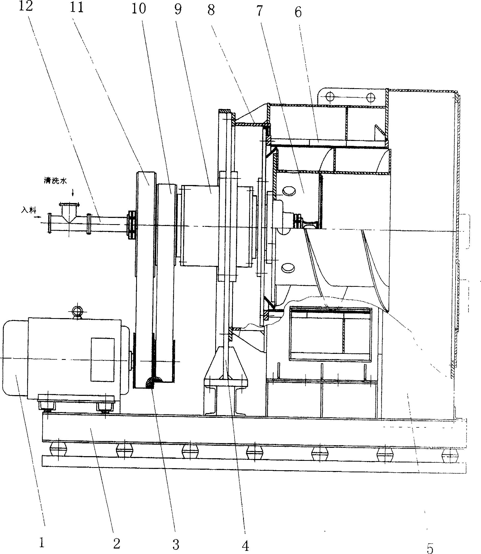 Single-support point horizontal spiral unloading filtering centrifuge