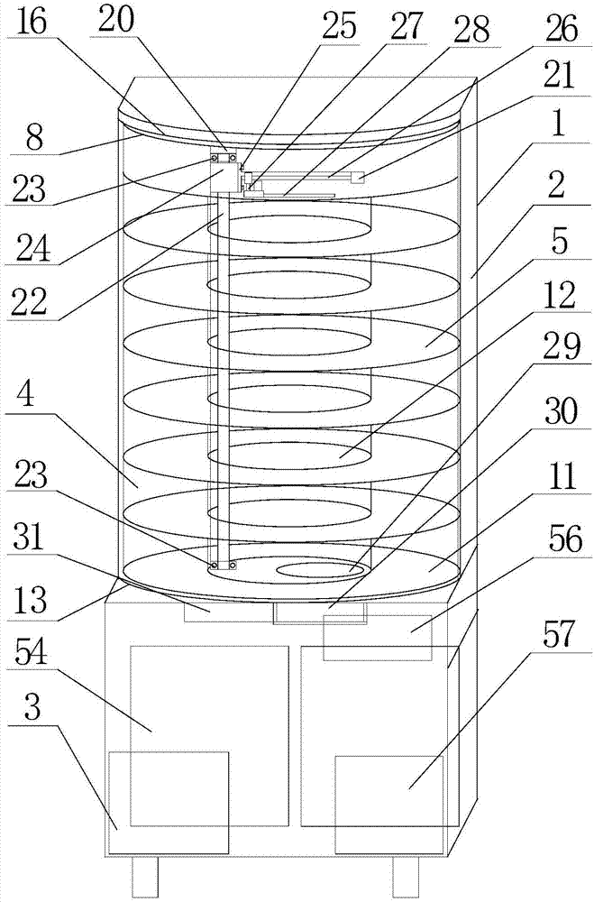 Circular-frame-rotating-center-conveying intelligent networking meal selling self-service machine