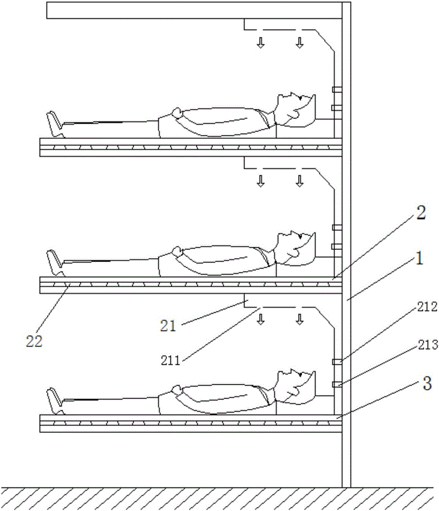 Train sleeping berth bed head humidifying method and device