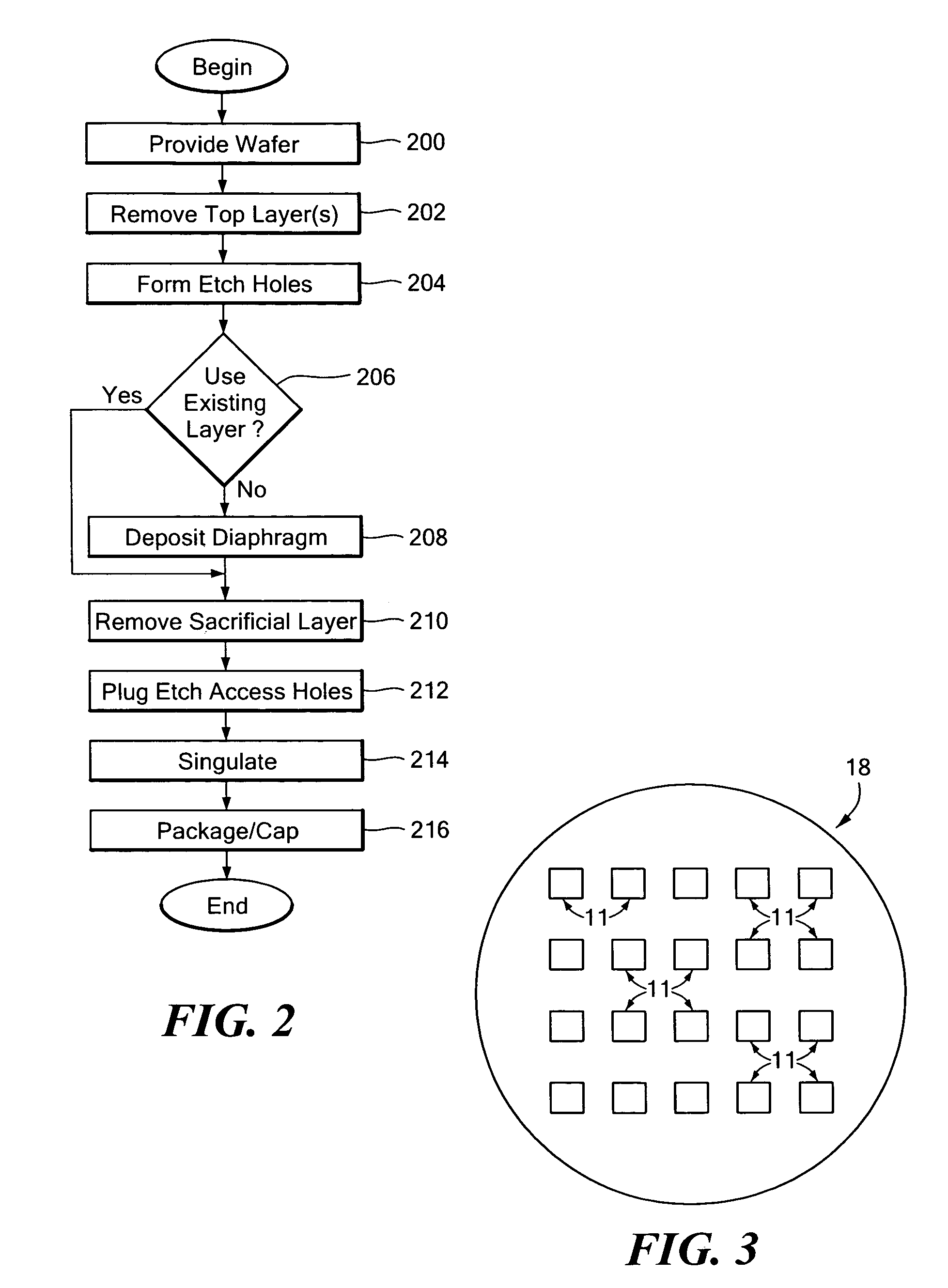 Method of forming a device by removing a conductive layer of a wafer