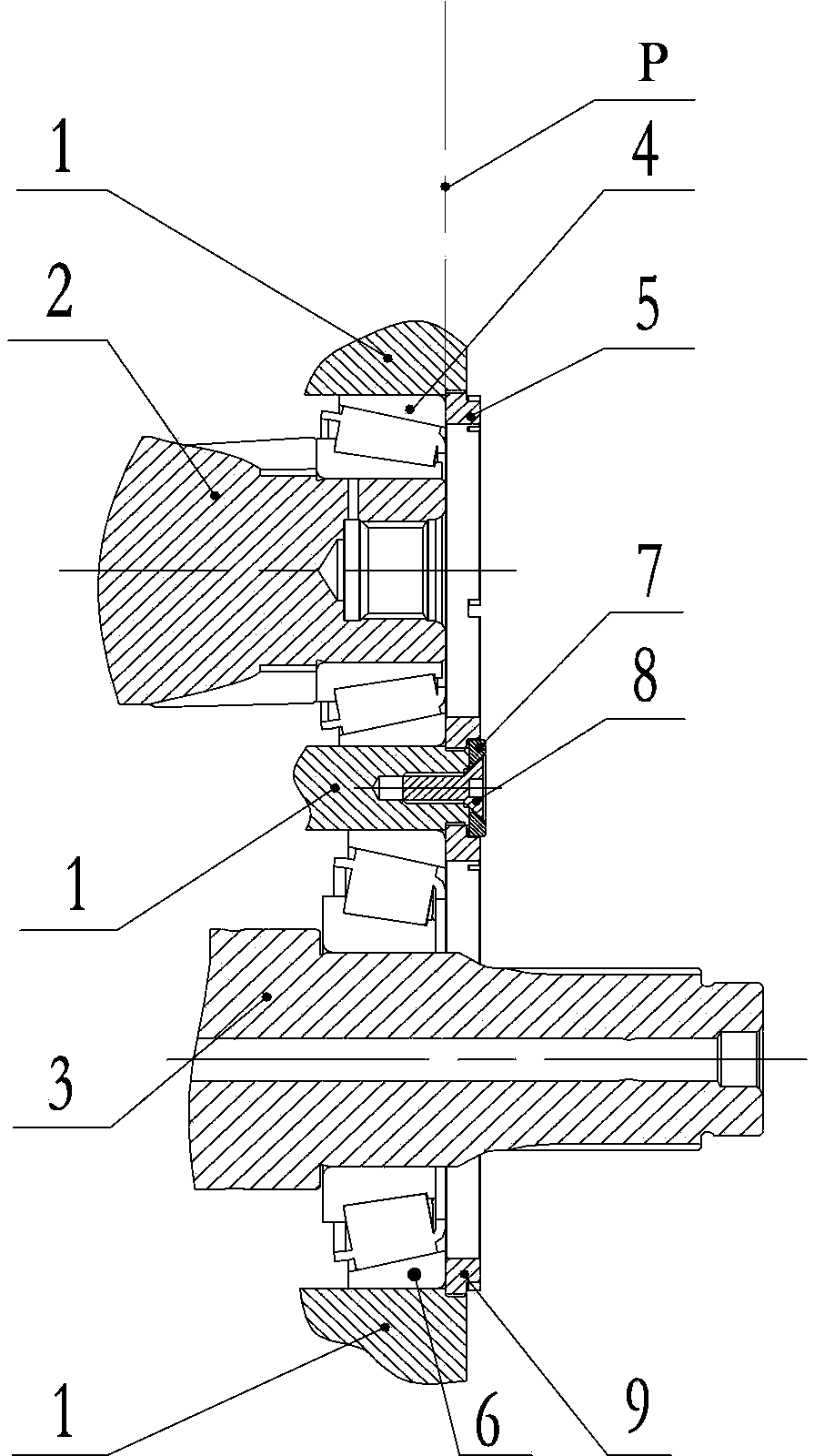 Gearbox with bearing pretightening force control device and bearing pretightening force control device