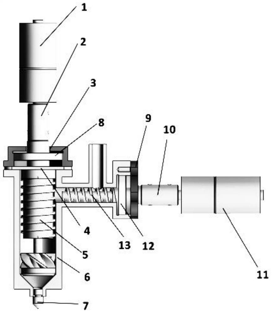 Screw extrusion type spray head device of 3D printer