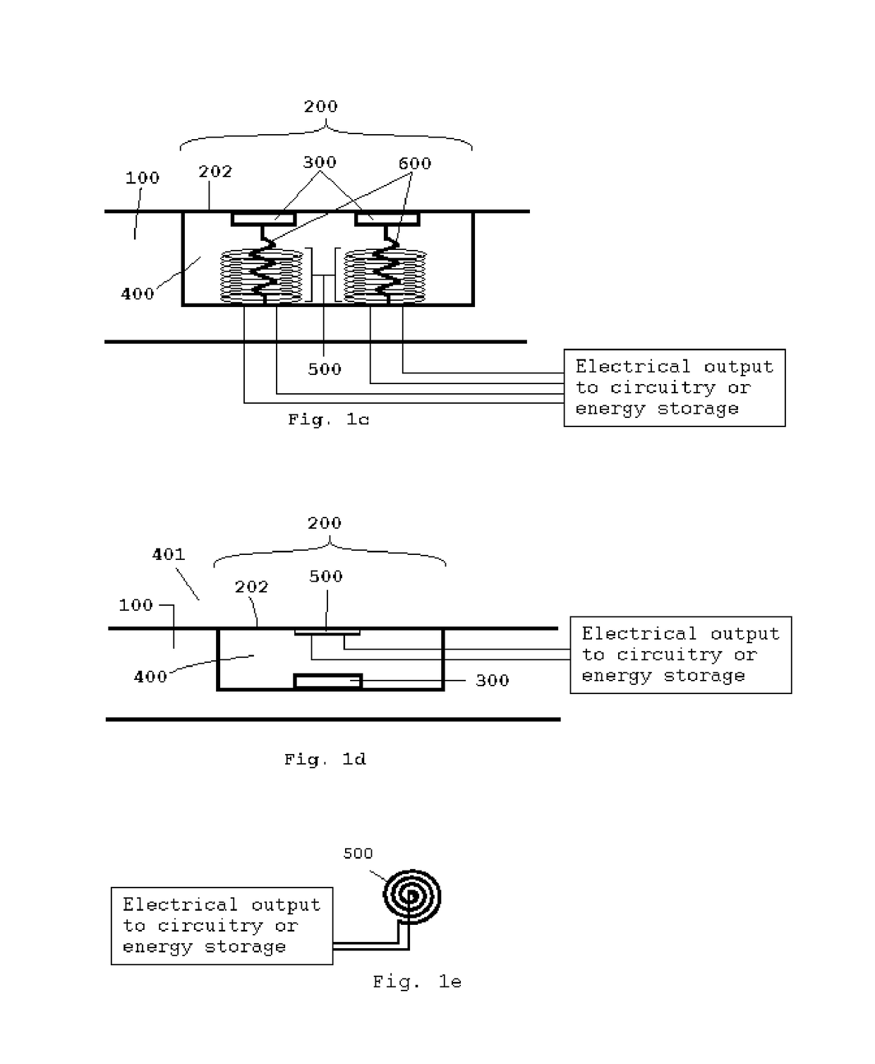 Apparatus for Generating Energy from a Fluid Flow Induced Movement of a Contacting Surface Structure Relative to an Opening to a Cavity in a Frame