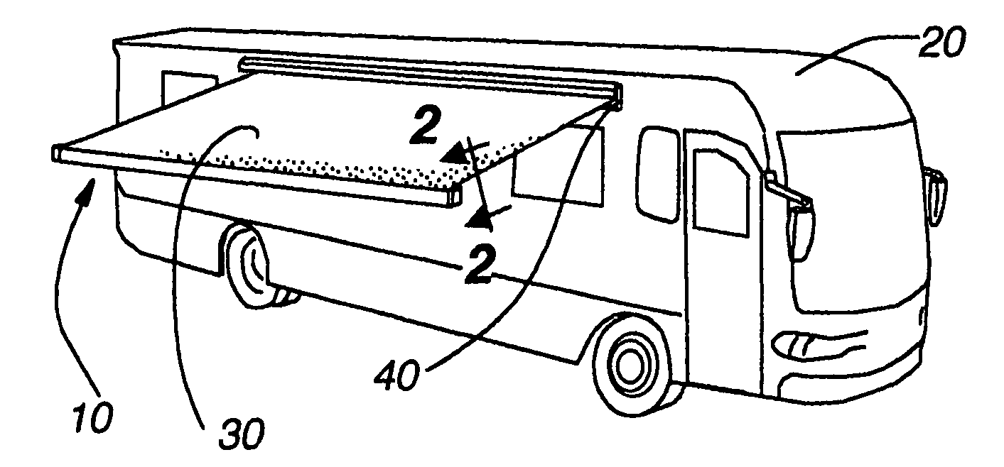 Apparatus and method for retracting awning