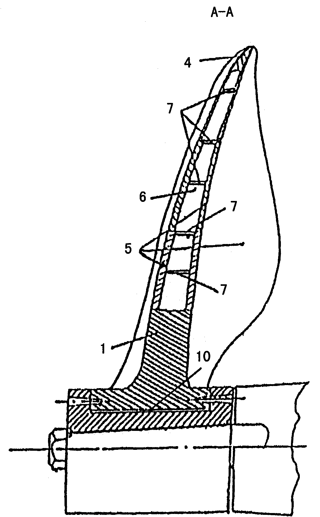 Hollow blade of a ship propeller