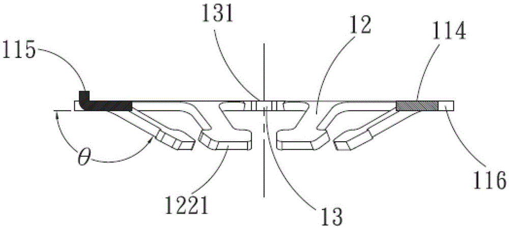 Preloaded spring leaf and its combined structure and fan