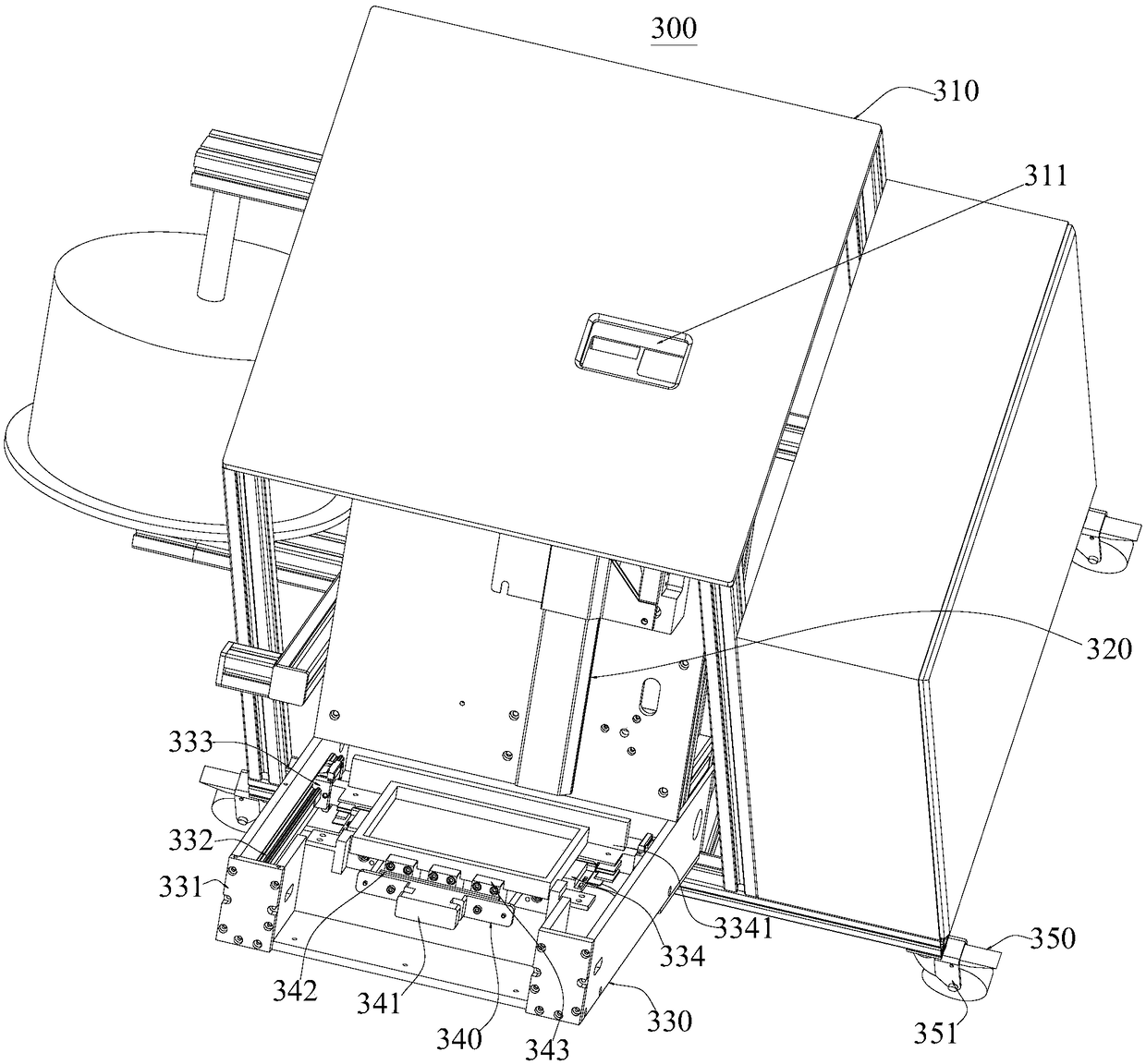 Transmission system and resettable fuse production equipment