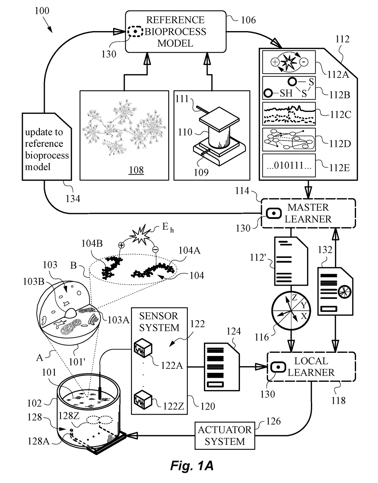 Redox-related context adjustments to a reference bioprocess model used in learning systems and methods based on redox indicators