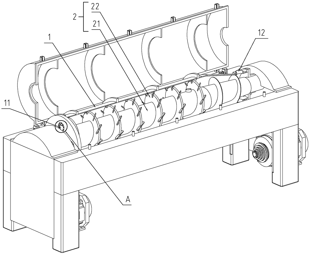 Horizontal screw discharge sedimentation centrifuge