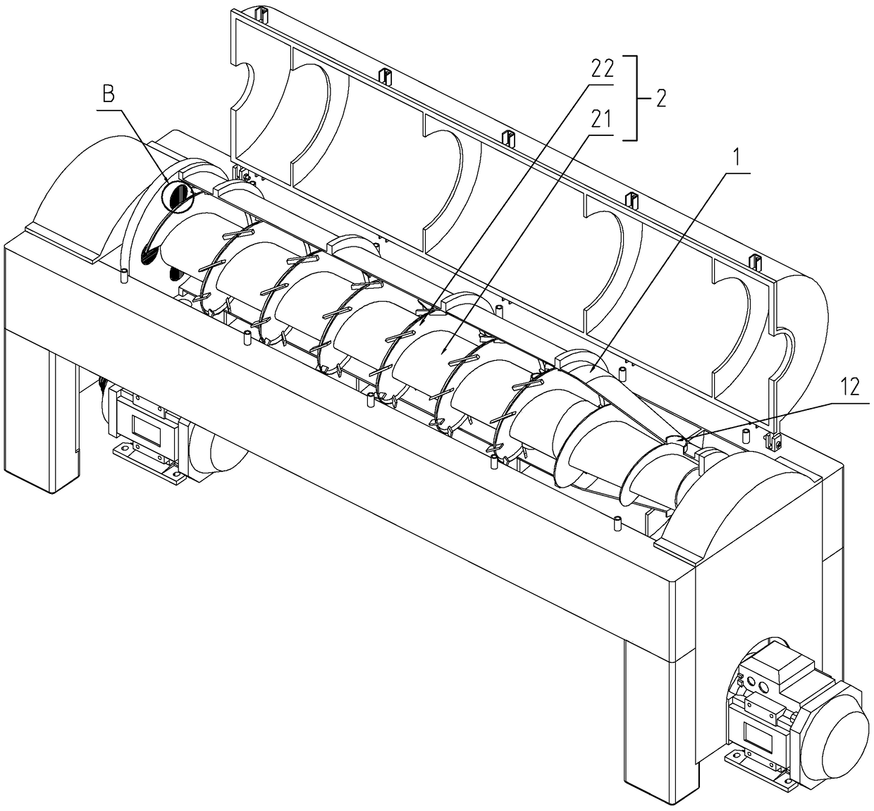 Horizontal screw discharge sedimentation centrifuge