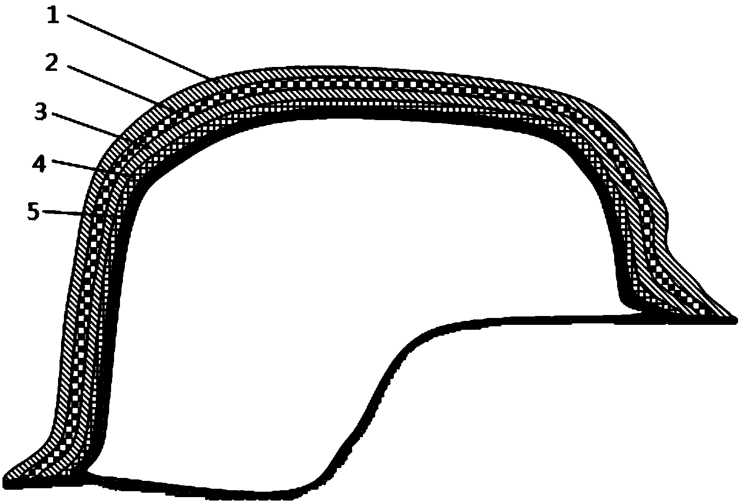 Multifunctional composite material bullet-proof helmet and manufacturing method thereof