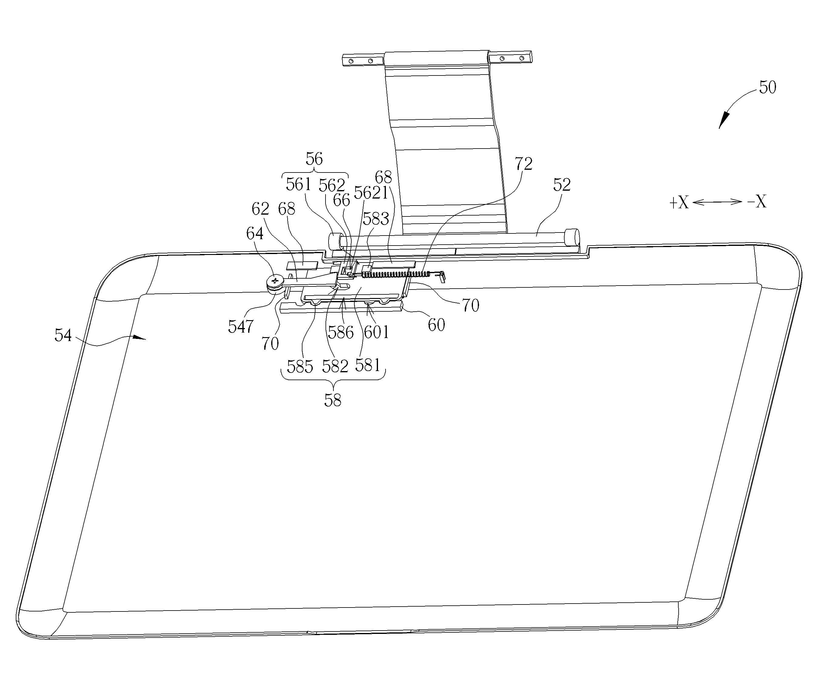 Fixing mechanism for fixing an accessory on a portable electronic device