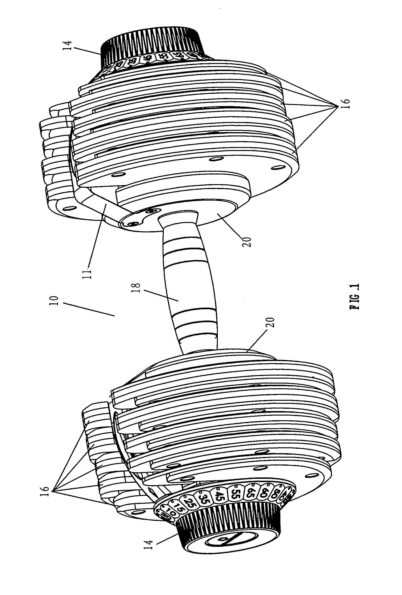 Adjustable dumbbell system