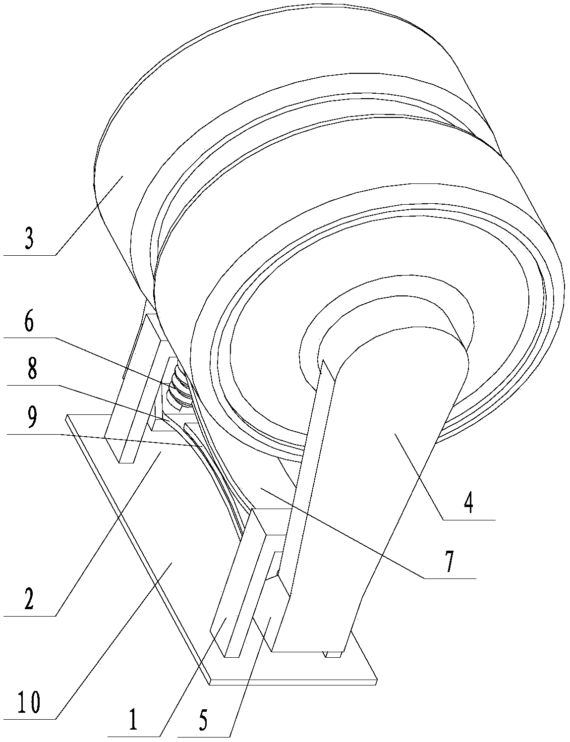 Connection structure of sky train driving end