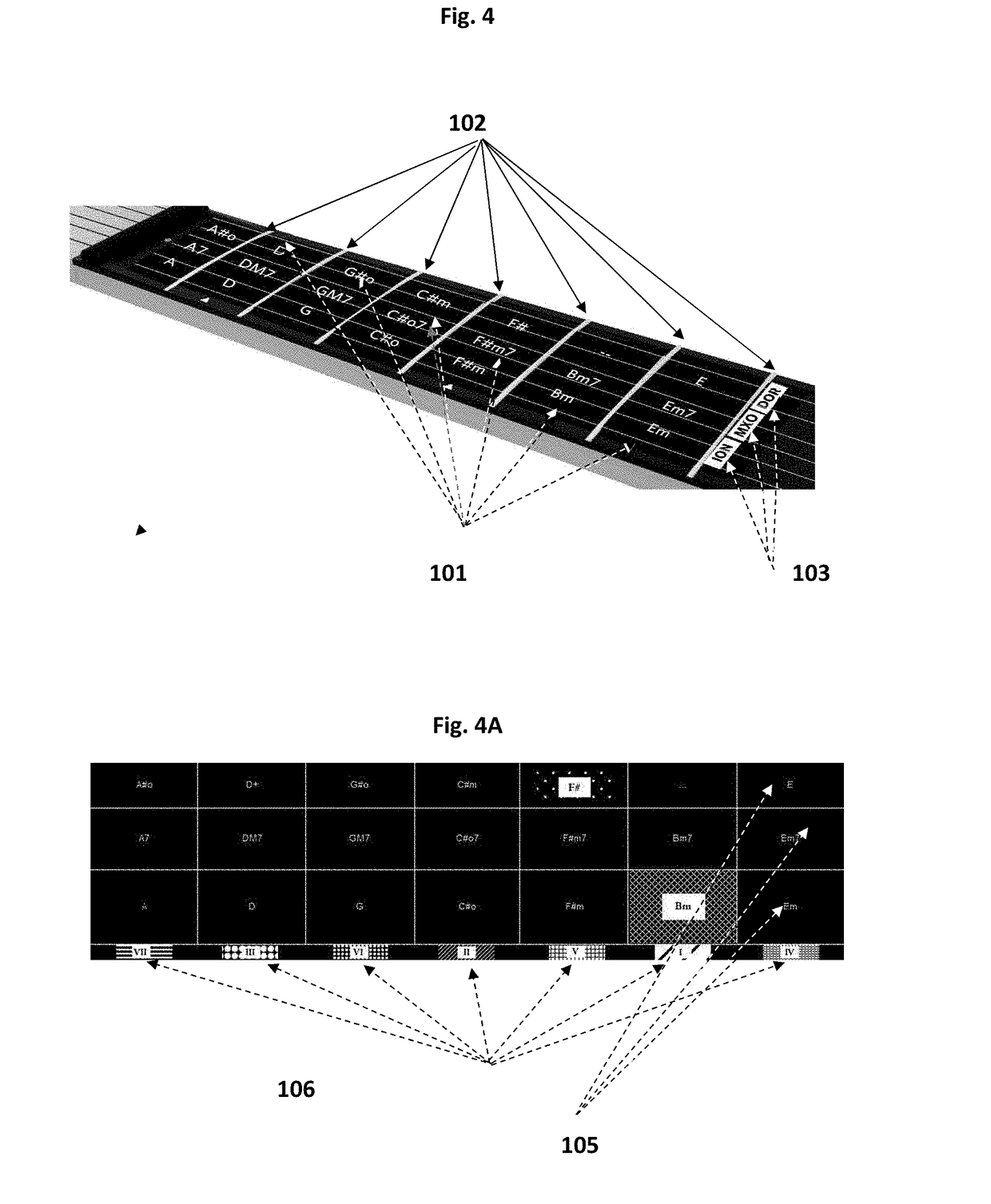 Musical chord identification, selection and playing method and means for physical and virtual musical instruments