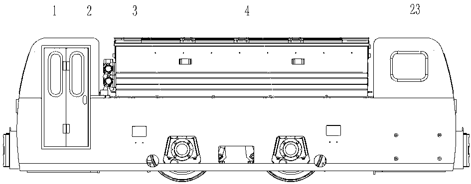 Storage-battery-type fast-frequency-conversion electric locomotive