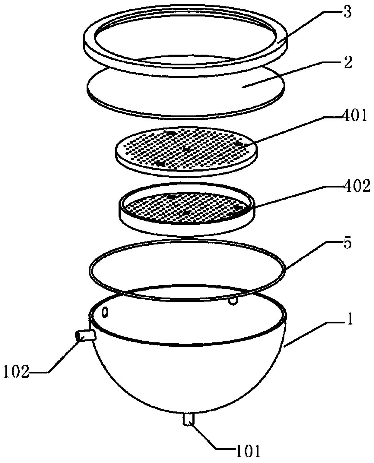 Solar cavity type reactor based on light-transmitting, breathable and heat-gathering reaction chamber