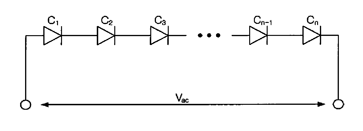 Light emitting device for ac power operation