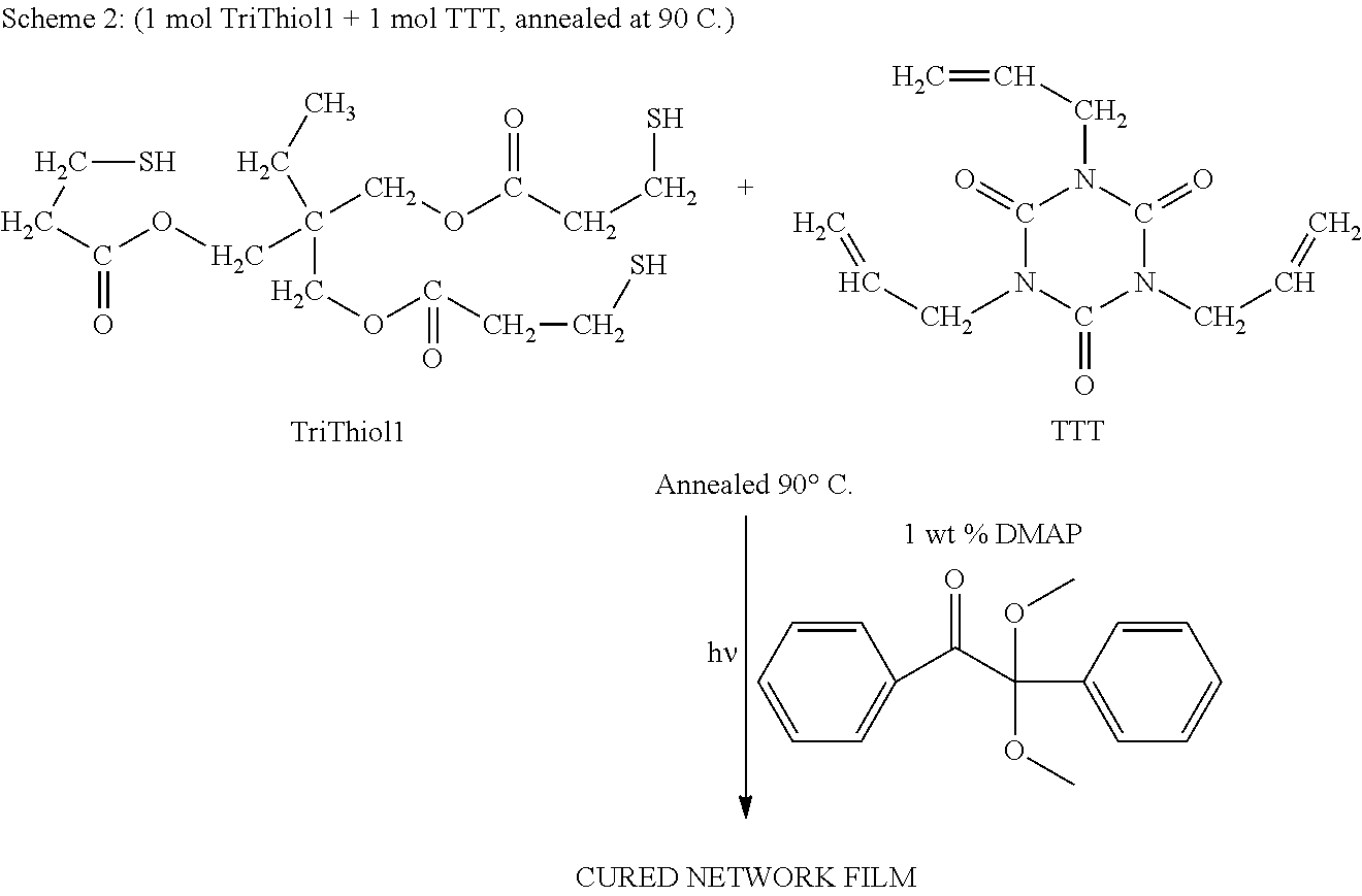 Photocuable thiol-ene low gas permeability membranes