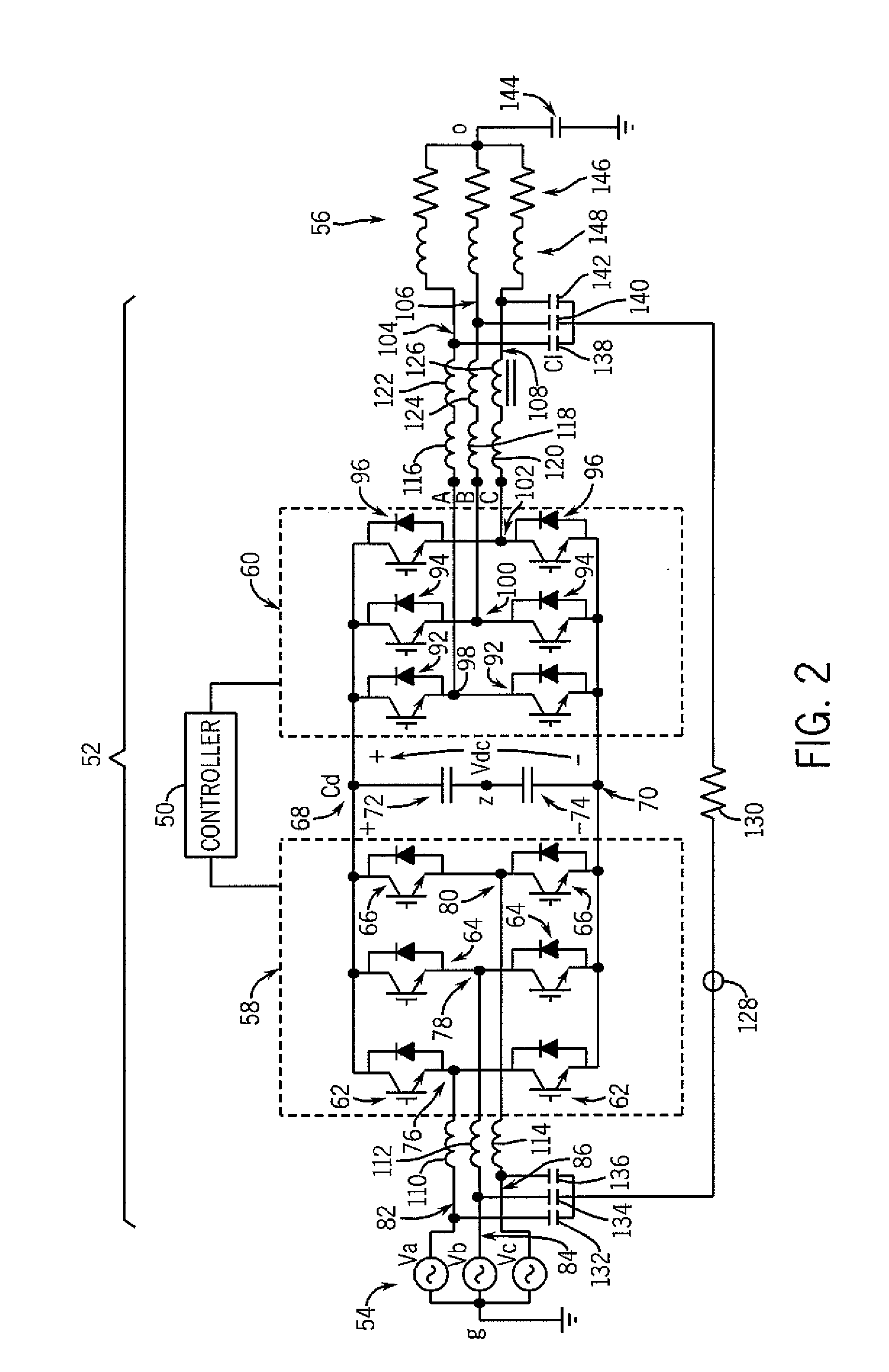 Power converter with reduced common mode voltage