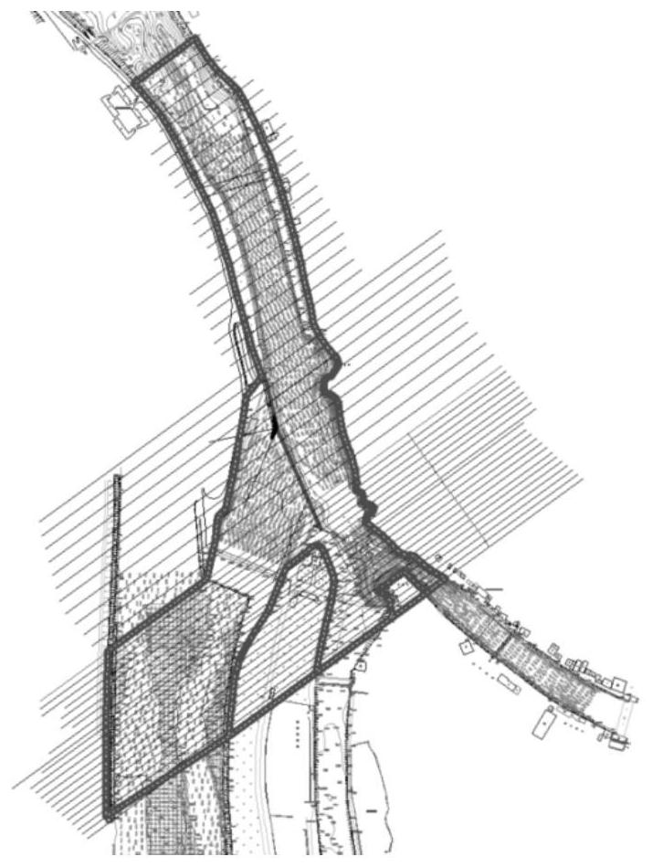 Water body environment terrain construction method based on scatter data