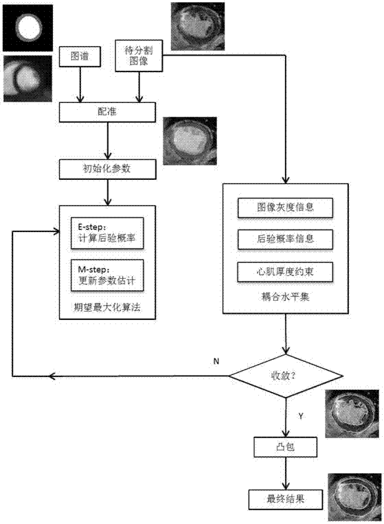 Magnetic resonance delayed enhancing sequence myocardium segmentation method