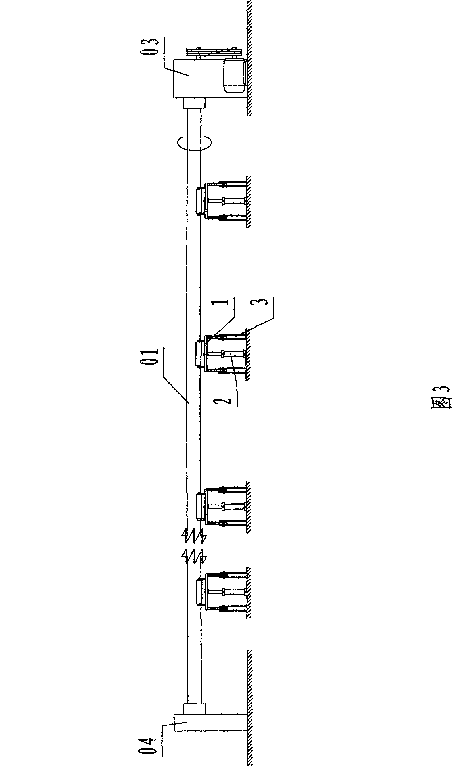 Pneumatic supporting device for producing ultralong large caliber rubber hose