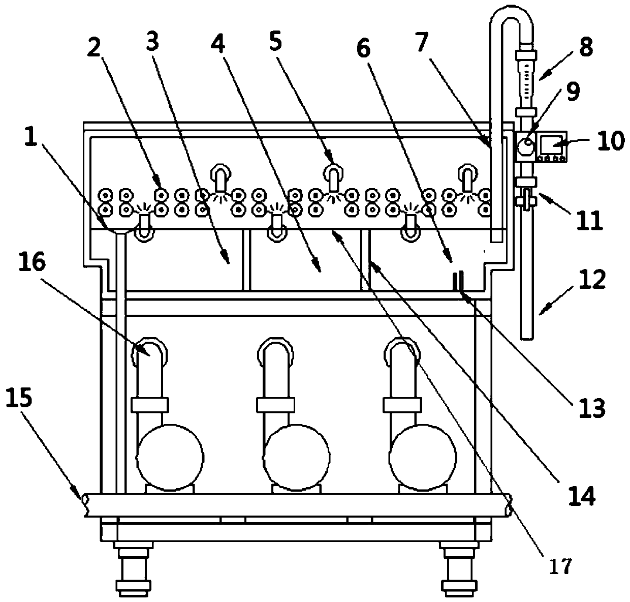 PCB washing device and PCB washing cylinder overflow device thereof