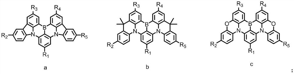 Multi-resonance type thermally activated delayed fluorescence material with spatial three-dimensional structure, electronic device and application of multi-resonance type thermally activated delayed fluorescence material