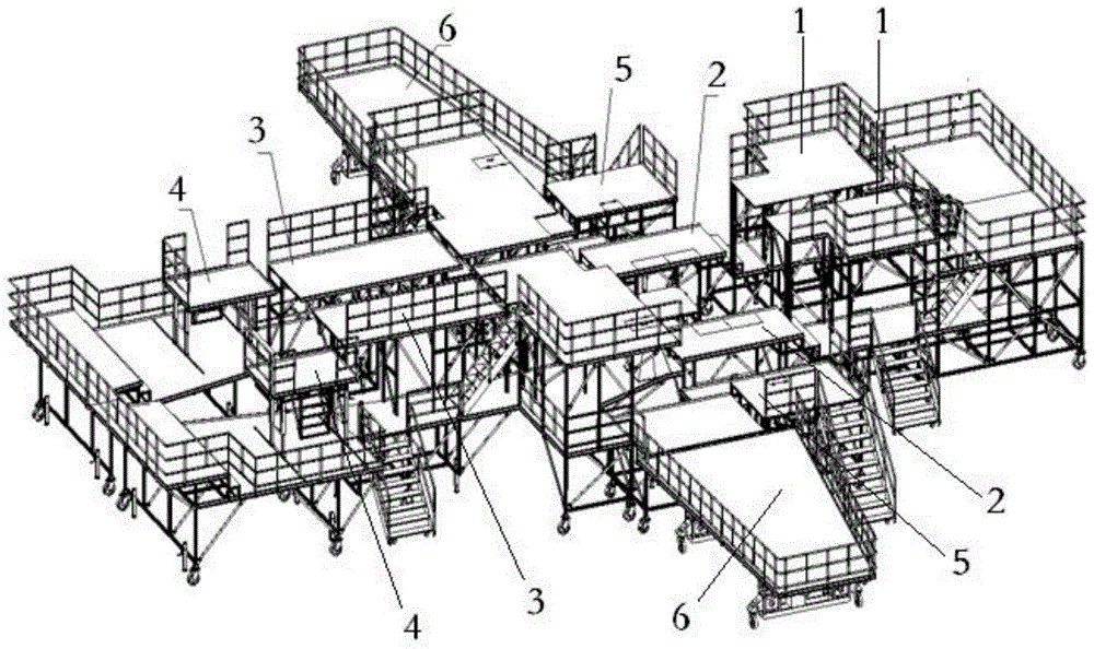 An aircraft assembly work dock