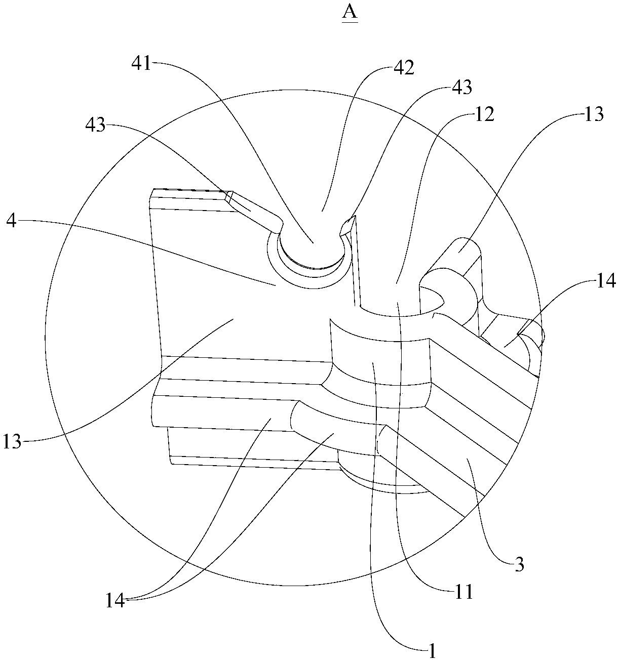 Steel bar fixture, concrete tower and concrete structure construction method