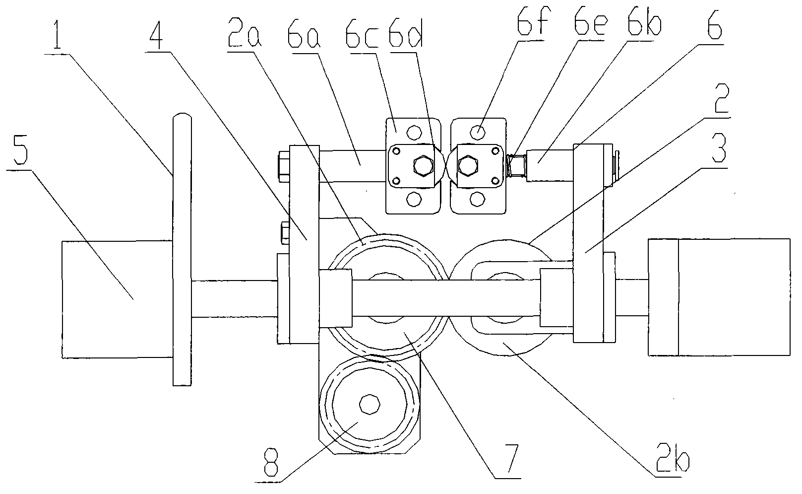 Bag feeding and edge stamping combined device of automatic packing machine