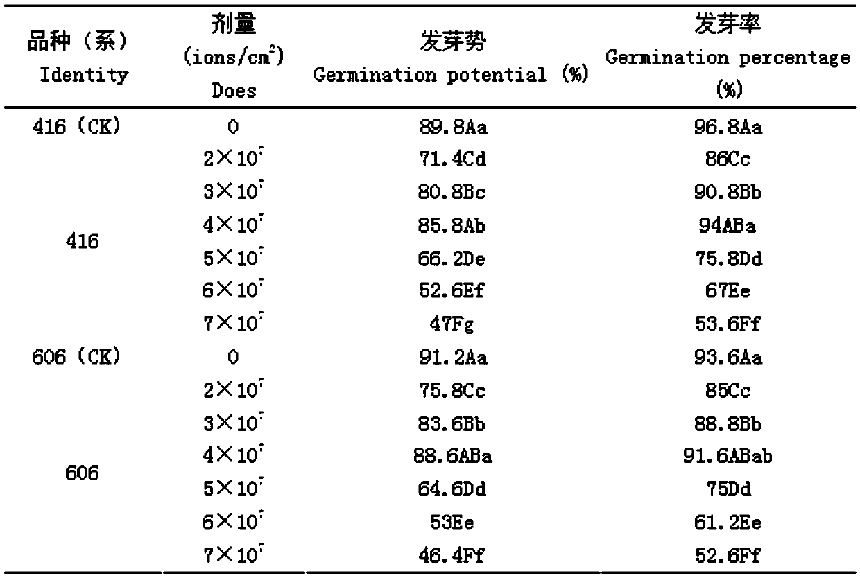 Method for acquiring peanut mutant by ion beam mutagenesis