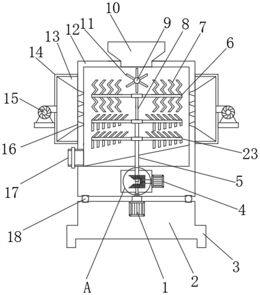 Plastic particle mixing device for electronic product plastic shell production