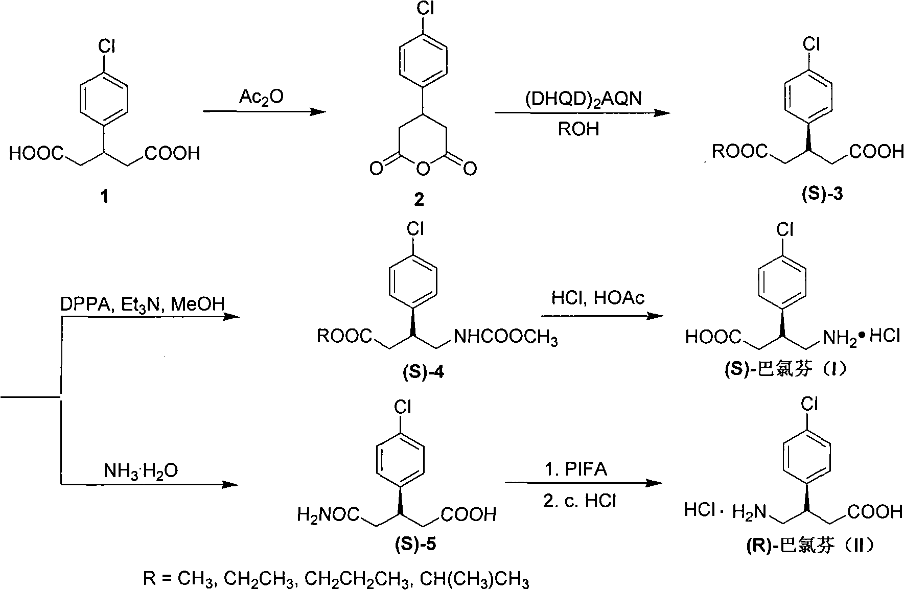 Method for preparing chiral baclofen