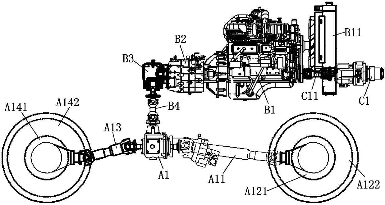 Novel hybrid transmission system for wheel-type excavator