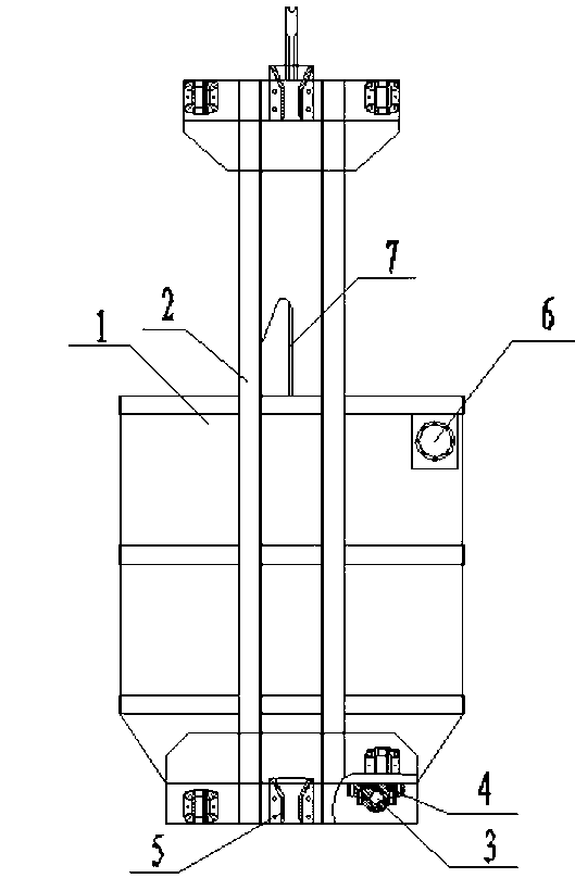 Overturning type skip bucket and dump rail thereof