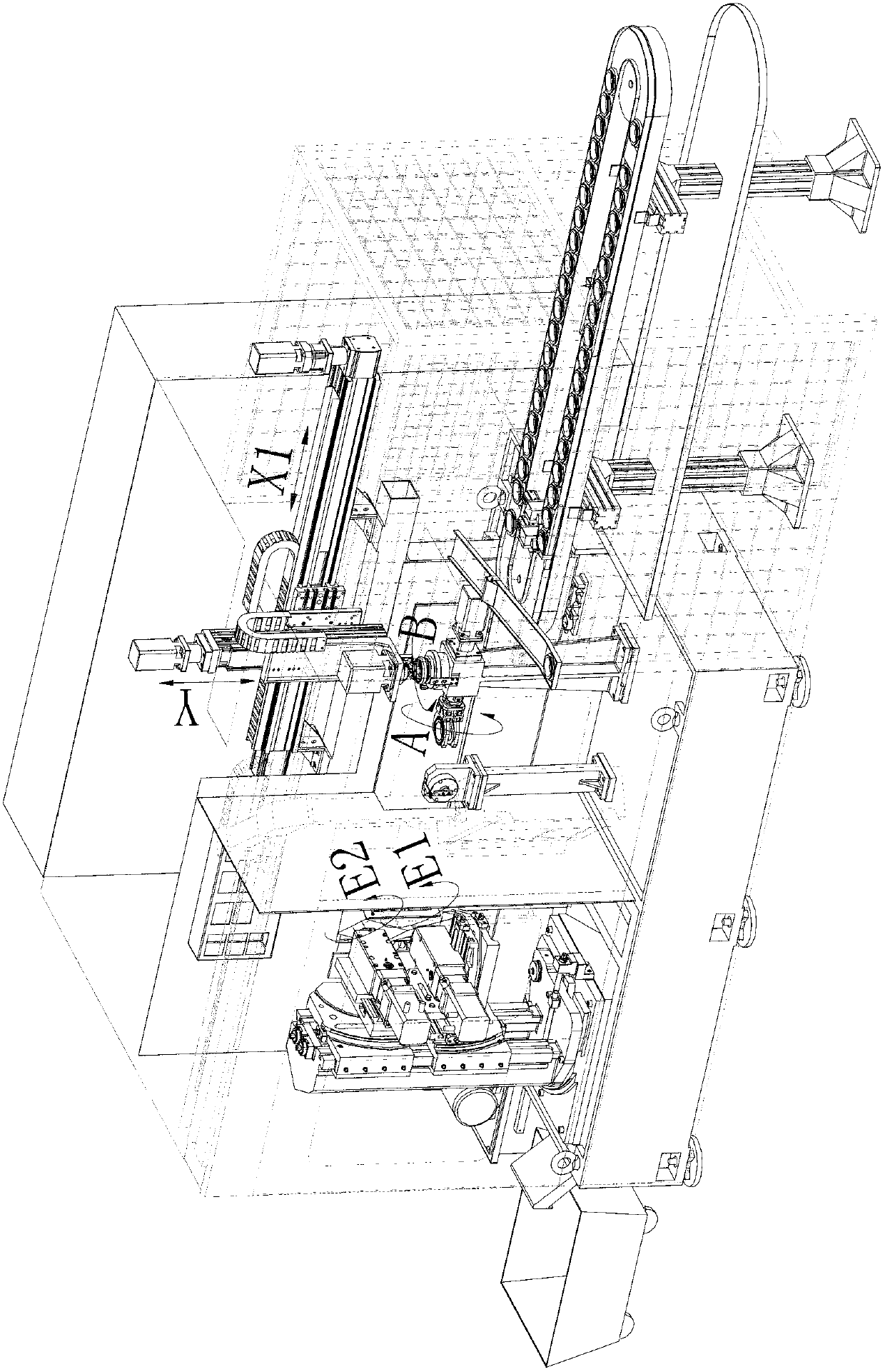 Whirlwind chamfering machine with automatic material feeding and discharging function