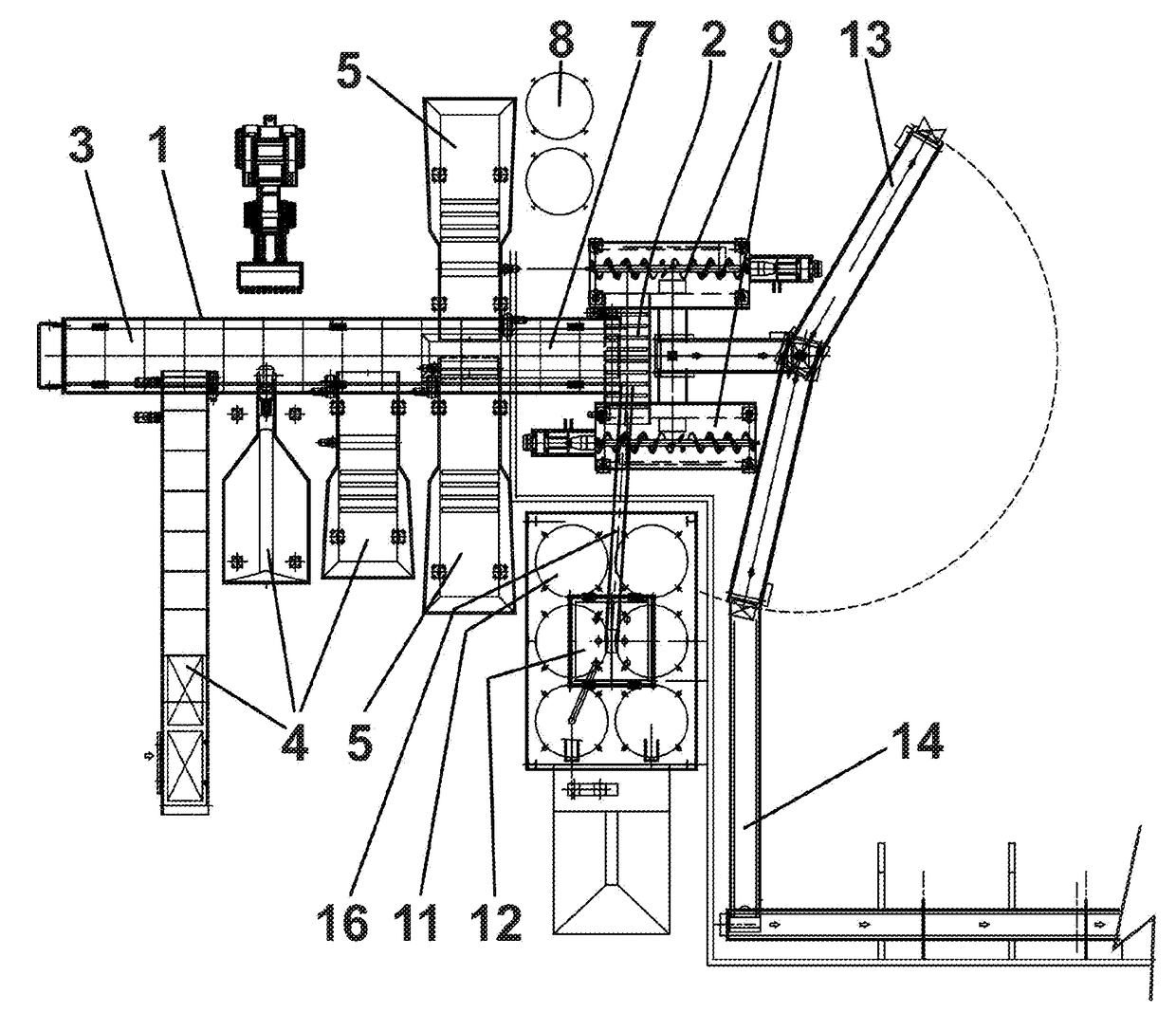 Static plant for preparing feed mixes for ruminant livestock