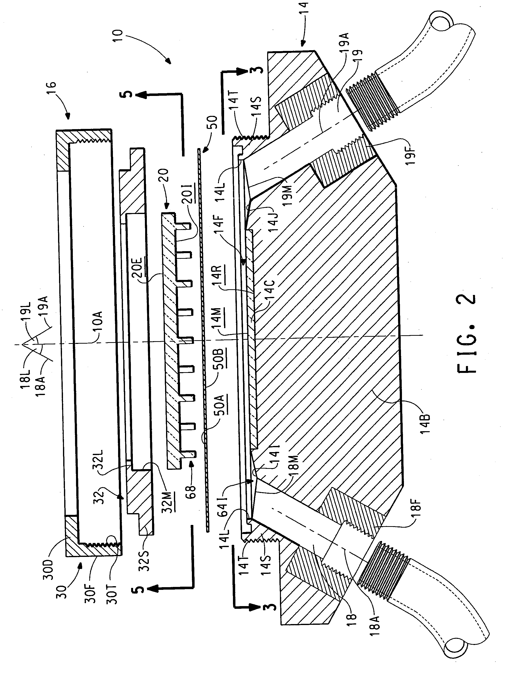 Liquid measurement cell having a transparent partition therein