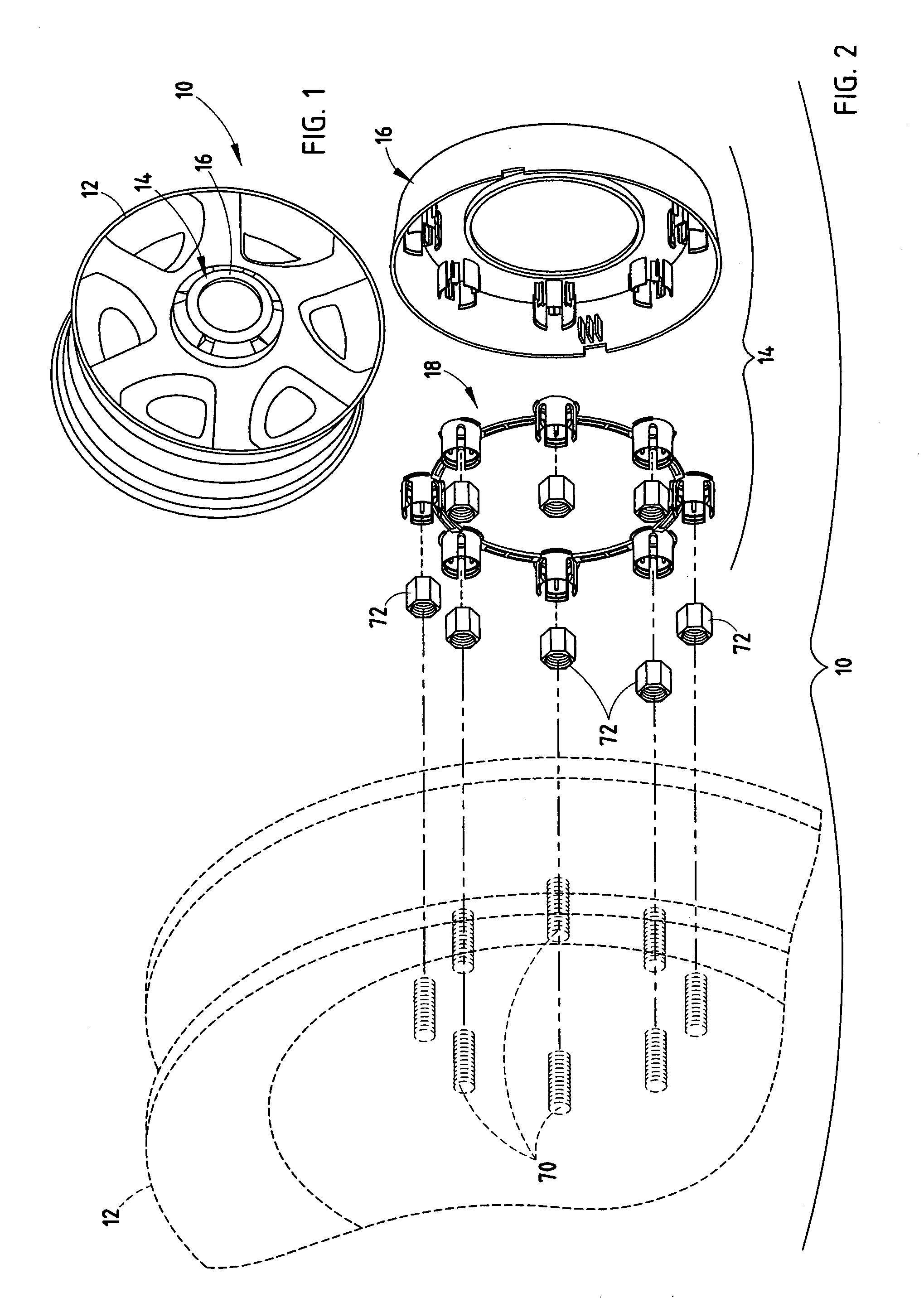 Wheel cap and retainer assembly