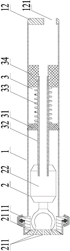 Pressure retractable cleaning device