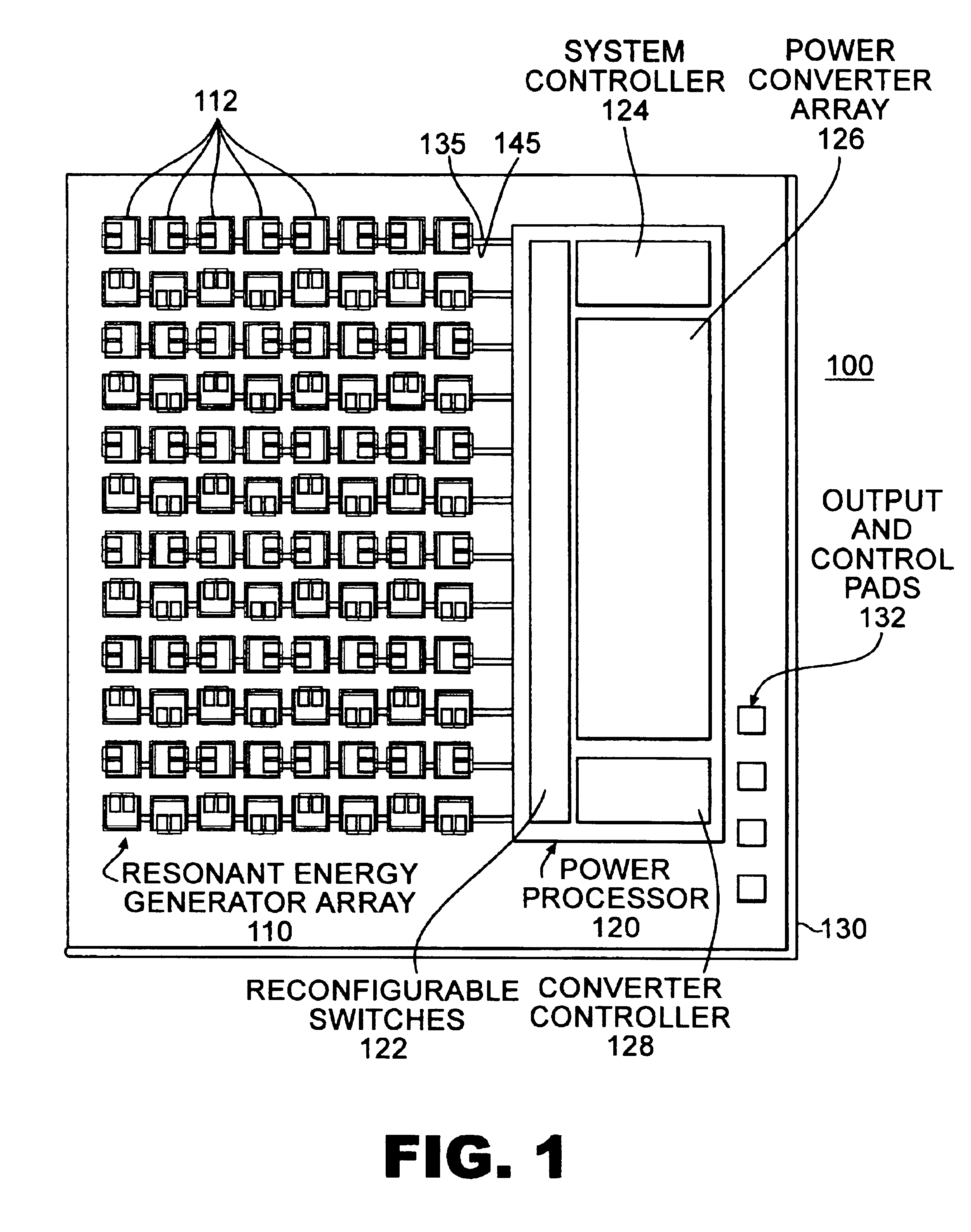 Resonant energy MEMS array and system including dynamically modifiable power processor