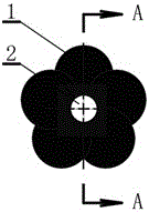 Plum-blossom-shaped tourmaline lightweight through-hole ceramsite with air purification function