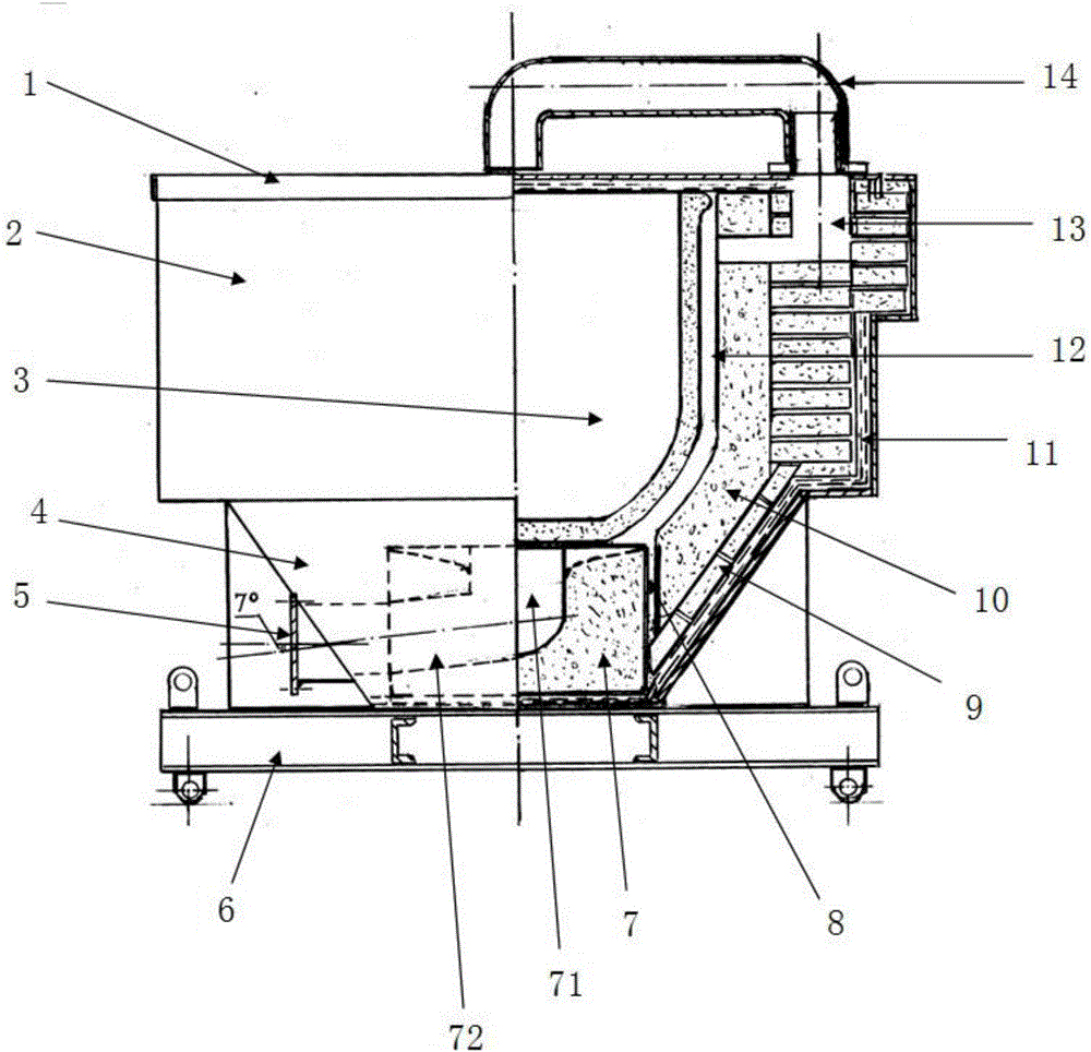 Commercial efficient high-speed-combustion infrared pressure casting crucible aluminum smelting furnace