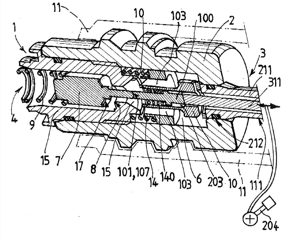 Filling connector, container, filling method and filling nozzle