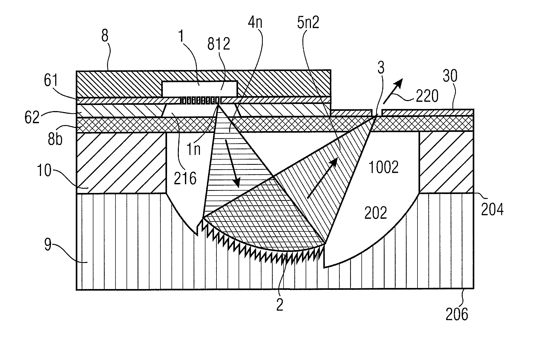 Radiation generation device for generating electromagnetic radiation having an adjustable spectral composition, and method of producing same