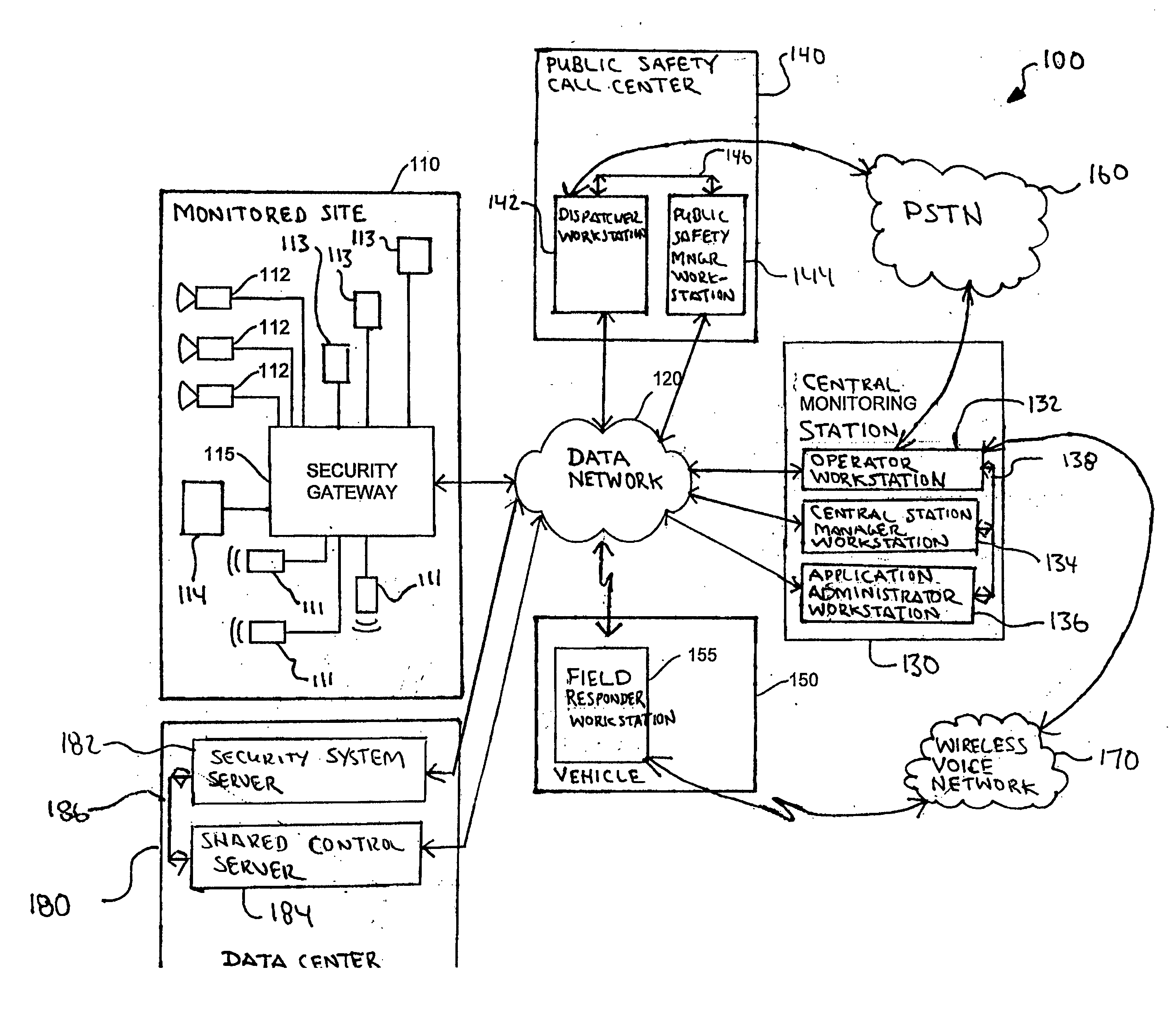 Security system configured to provide video and/or audio information to public or private safety personnel at a call center or other fixed or mobile emergency assistance unit